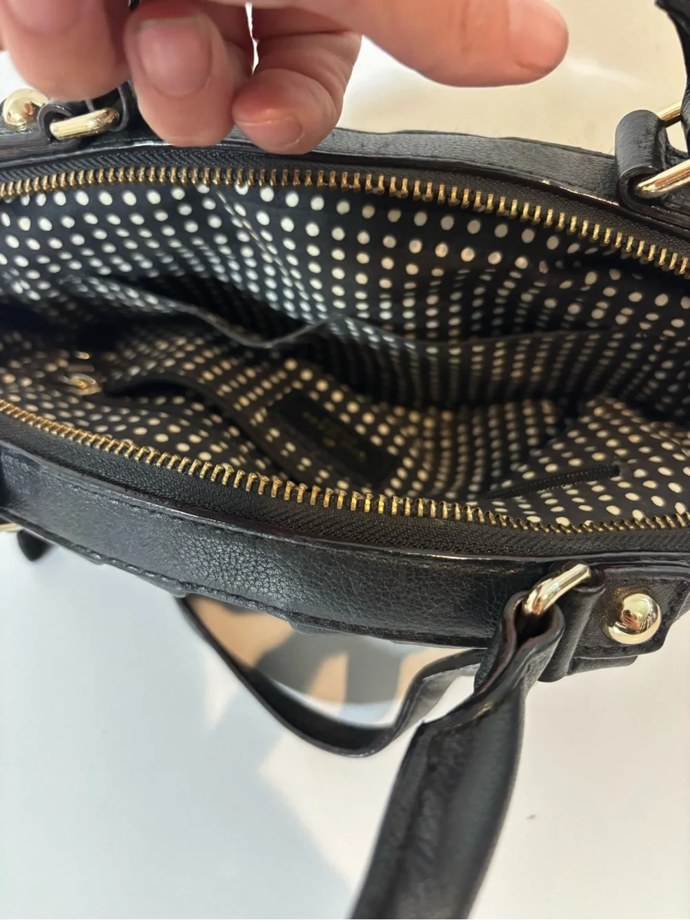 Kate Spade Five Points Kinsey Small Satchel Leather Black Casual Purse
